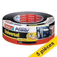 Offre: 5x Tesa extra Power Universal ruban adhésif 50 mm x 50 m (1 rouleau) - noir