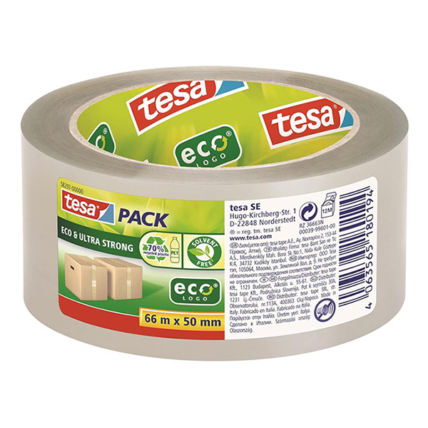 Tesa Pack Eco & Ultra Strong ruban d'emballage 50 mm x 66 m (1 rouleau) - transparent 58297-00000-00 203381 - 1