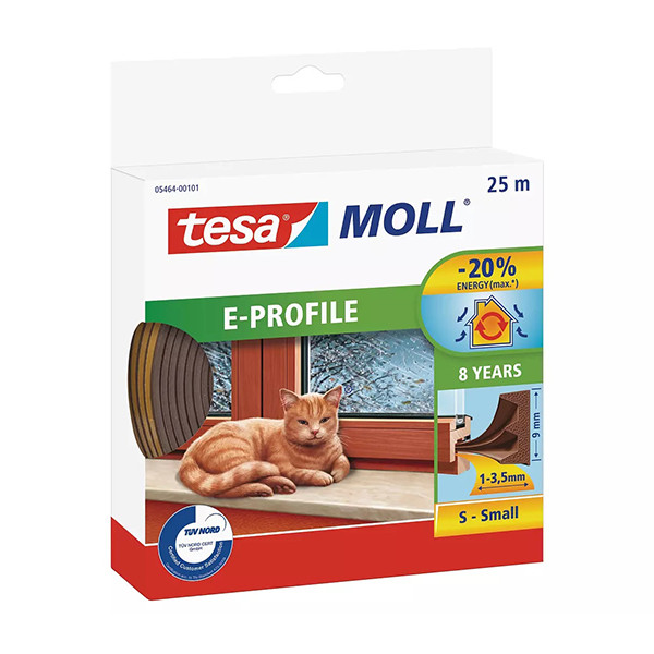 Tesa TesaMoll Classic E-profile joint d'isolation 25 m x 9 mm - marron 05464-00101-00 203309 - 1