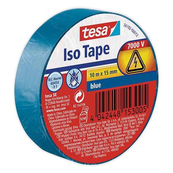 Tesa ruban adhésif isolant 15 mm x 10 m - bleu 56192-00012-22 203390 - 1