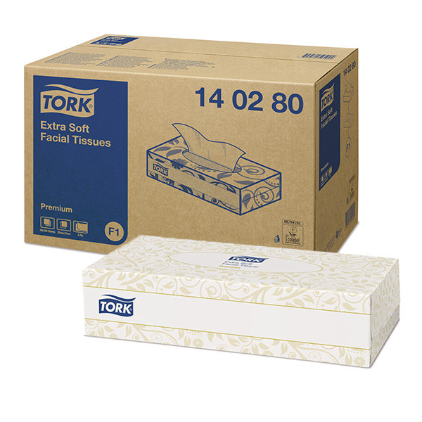Tork 140280 lingettes pour le visage 2 plis adaptées au distributeur Tork F1 30 paquets 140280 STO00341 - 1