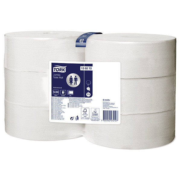 Tork Jumbo 120272 papier toilette 2 plis 6 rouleaux pour distributeur Tork T1 120272 STO00118 - 1