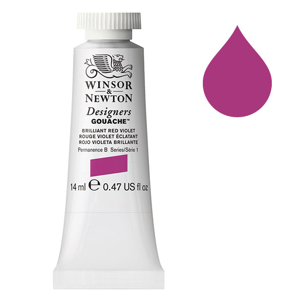 Winsor & Newton Designers gouache 050 (14ml) - rouge violet éclatant 0605050 8840542 410659 - 1