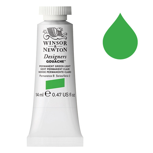 Winsor & Newton Designers gouache 483 (14 ml) - vert clair permanent 0605483 410630 - 1