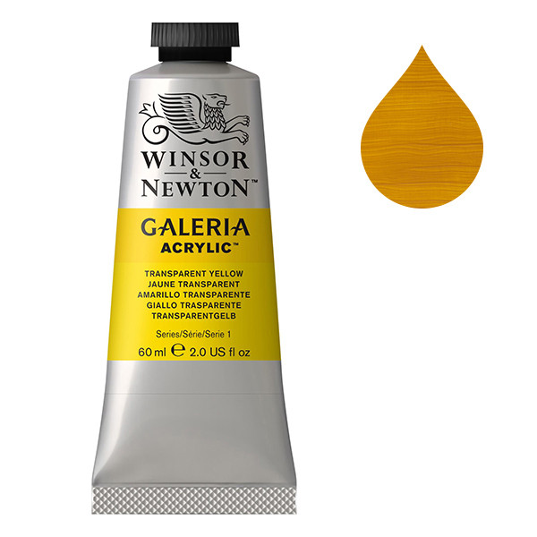 Winsor & Newton Galeria peinture acrylique (60 ml) - 653 jaune transparent 2120653 410053 - 1